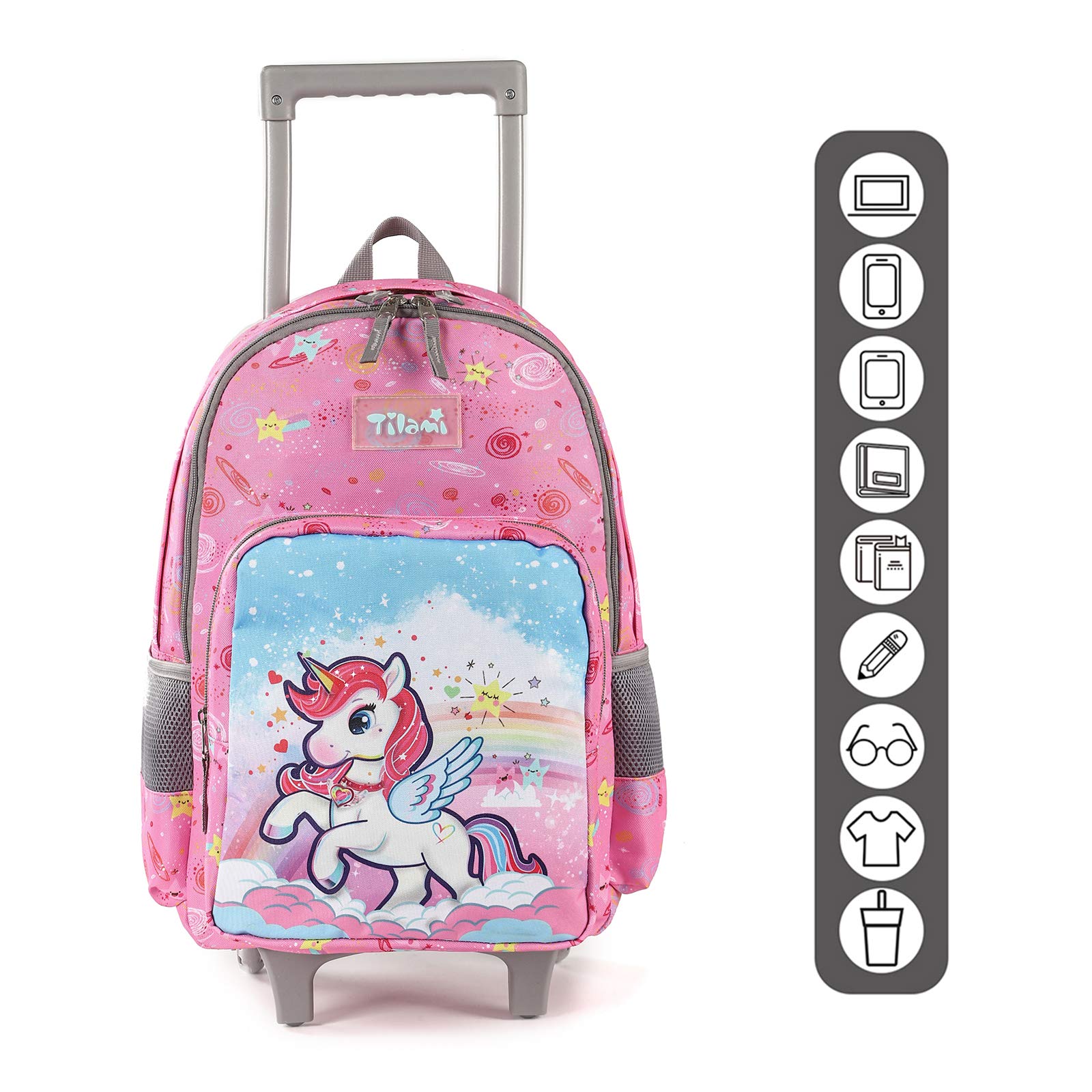 Foto 3 pulgar | Mochila con Ruedas Tilami Rosa 45 cm para Niños Y Niñas - Venta Internacional