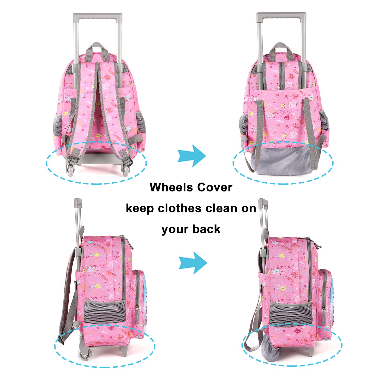 Foto 5 pulgar | Mochila con Ruedas Tilami Rosa 45 cm para Niños Y Niñas - Venta Internacional