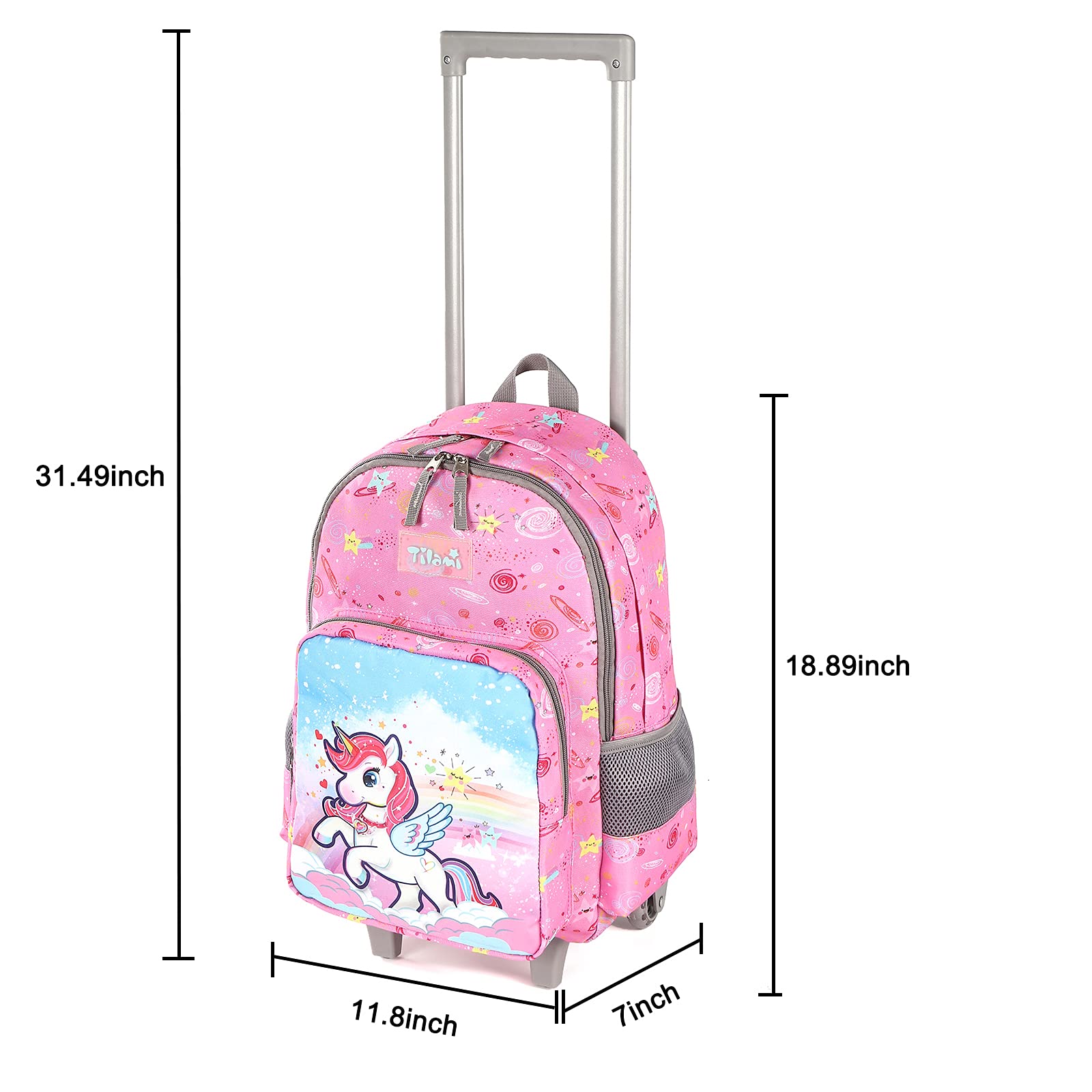 Foto 6 pulgar | Mochila con Ruedas Tilami Rosa 45 cm para Niños Y Niñas - Venta Internacional