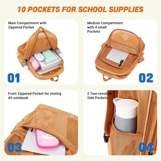 Foto 4 | Mochila Moonbaby de Malla Resistente y Transparente para la Escuela - Venta Internacional