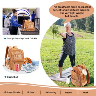 Foto 7 | Mochila Moonbaby de Malla Resistente y Transparente para la Escuela - Venta Internacional