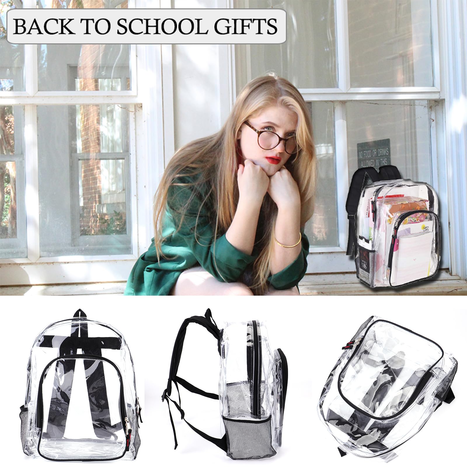 Foto 5 pulgar | Mochila Jomparo Clear Bulk 24 Piezas Transparente - Venta Internacional