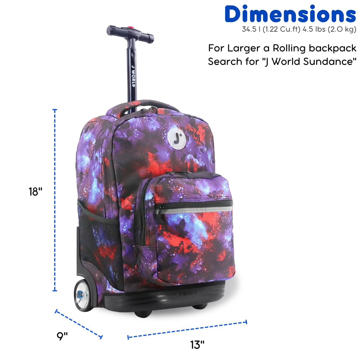 Foto 5 pulgar | Mochila Rodante J World New York Sunrise Kids Galaxy De 18 Pulgadas - Venta Internacional