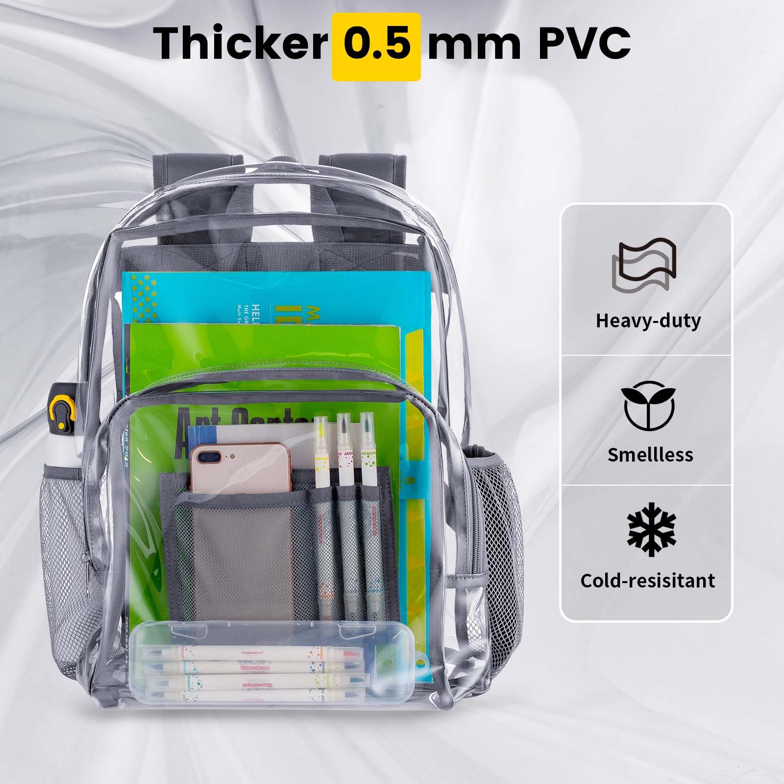 Foto 4 pulgar | Mochila Vorspack de Pvc Transparente Gris  - Venta Internacional