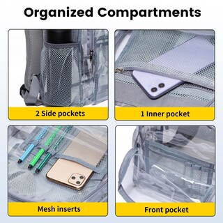 Foto 5 | Mochila Vorspack de Pvc Transparente Gris - Venta Internacional