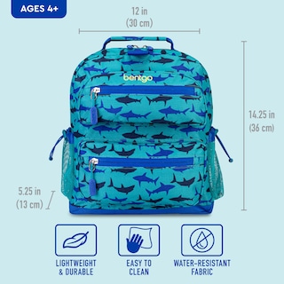 Foto 4 | Mochila Bentgo Kids Ligera de 14 Pulgadas para Escuela y Viajes Shark - Venta Internacional