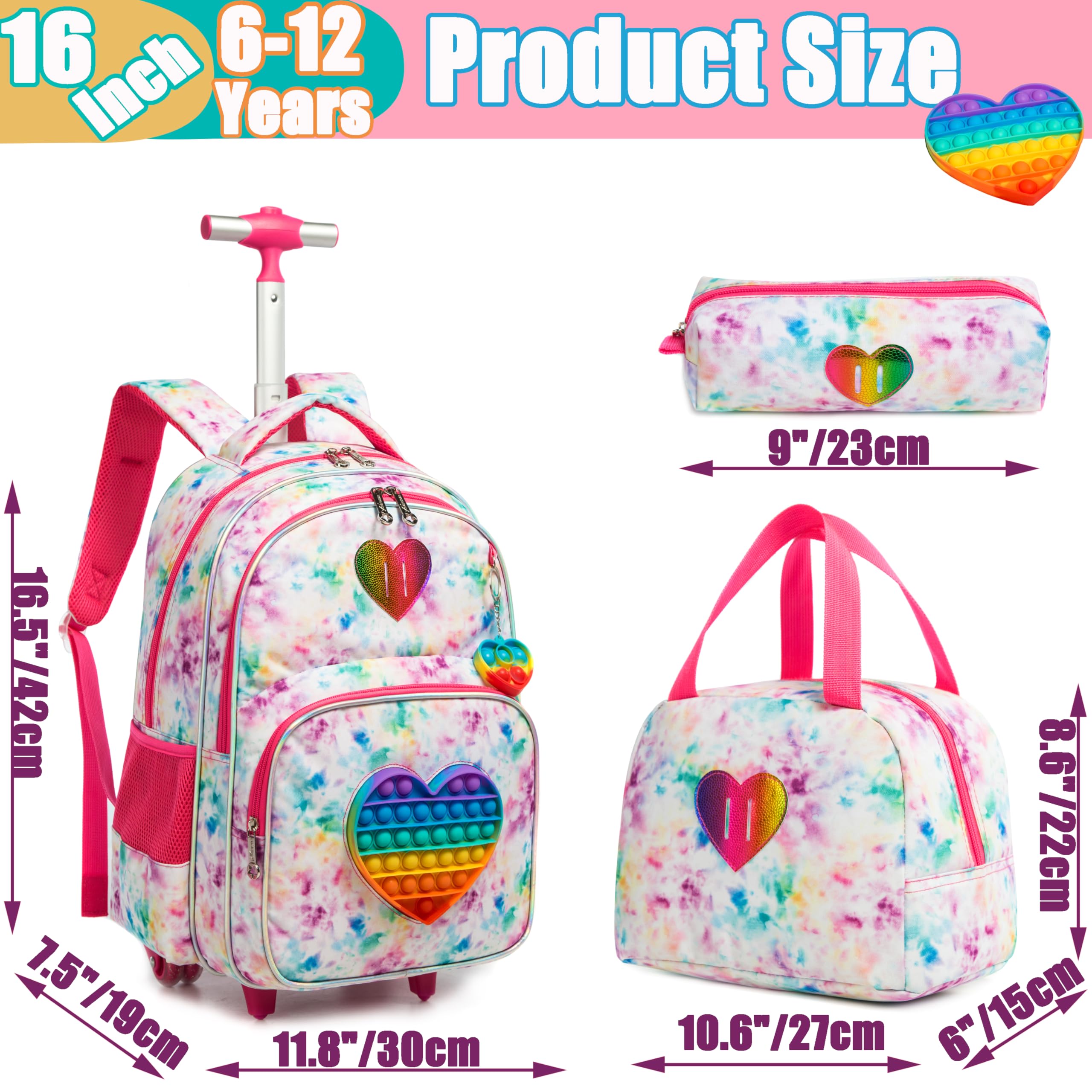 Foto 2 | Mochila Enrollable Meetbelify con Lonchera y Estuche para Lápices - Multicolor - Venta Internacional