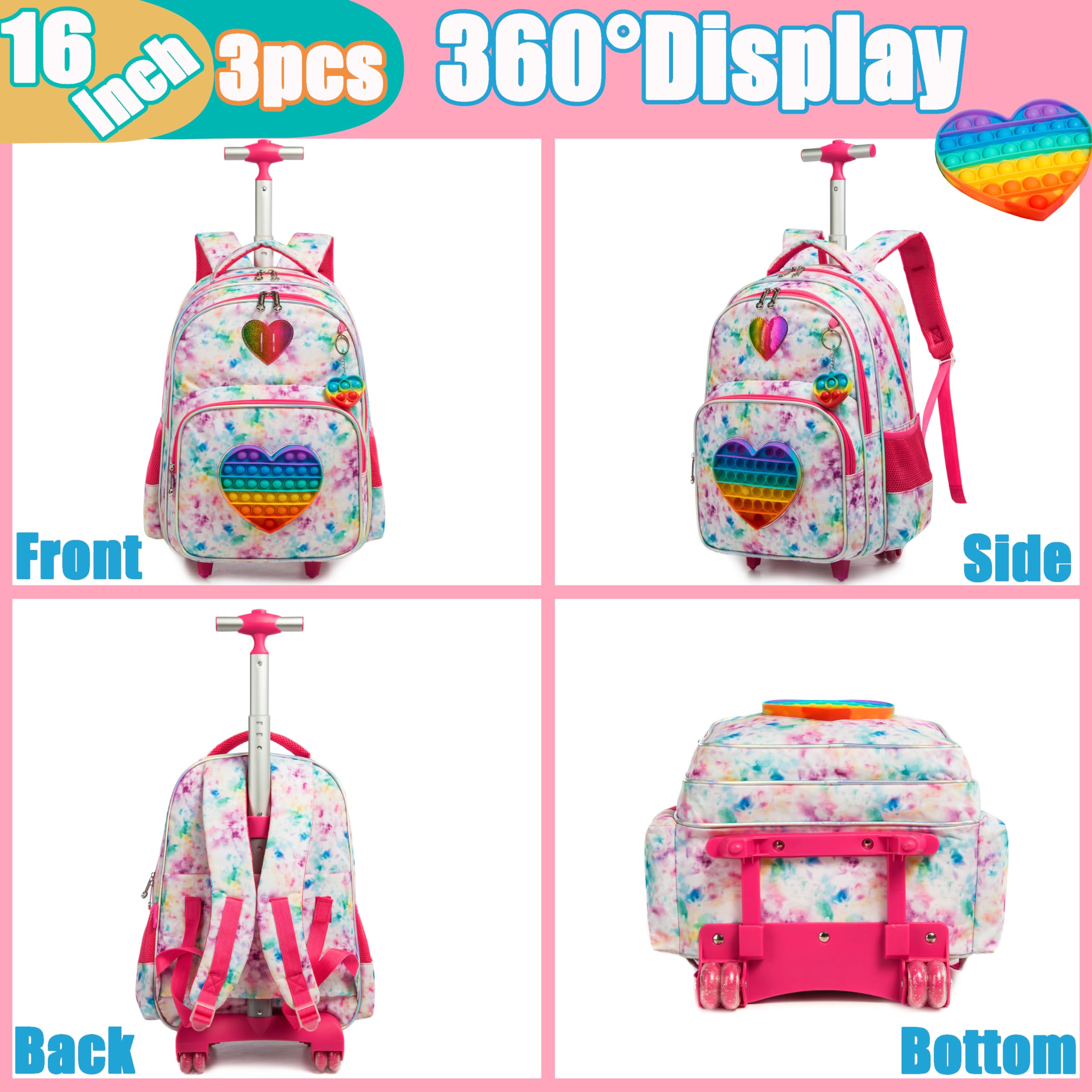 Foto 5 pulgar | Mochila Enrollable Meetbelify con Lonchera y Estuche para Lápices - Multicolor - Venta Internacional