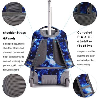 Foto 7 | Mochila con Ruedas Tilami Galaxy Blue De 19 Pulgadas con Bolsa de Almuerzo - Venta Internacional