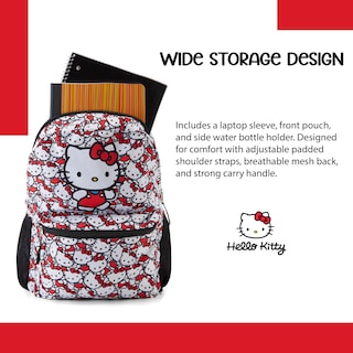Foto 3 | Mochila Escolar Hello Kitty Allover Blanca - Venta Internacional