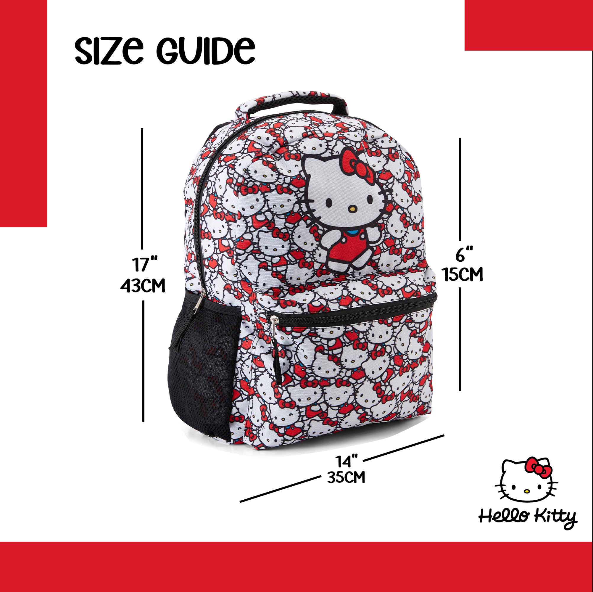 Foto 5 pulgar | Mochila Escolar Hello Kitty Allover Blanca - Venta Internacional