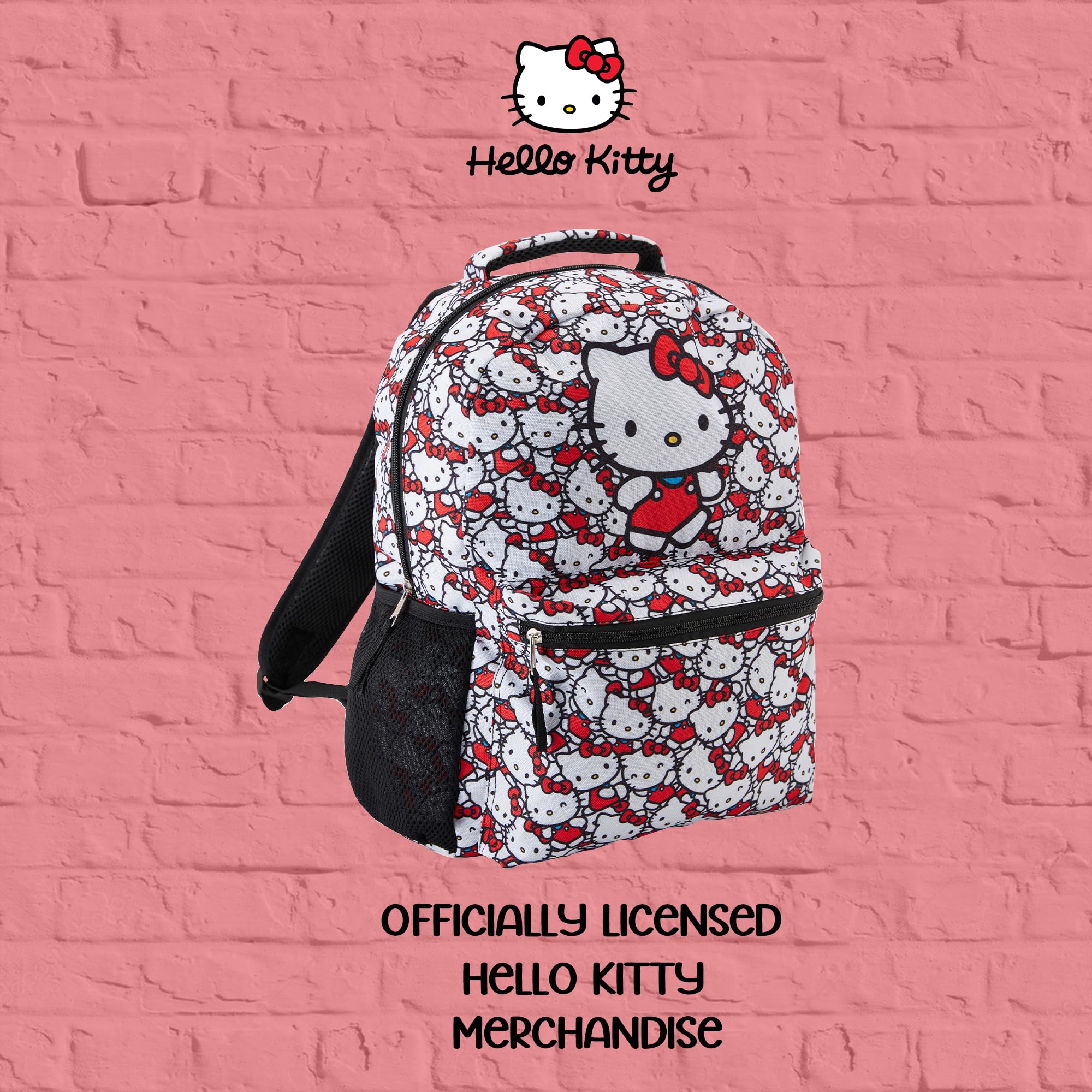 Foto 7 pulgar | Mochila Escolar Hello Kitty Allover Blanca - Venta Internacional