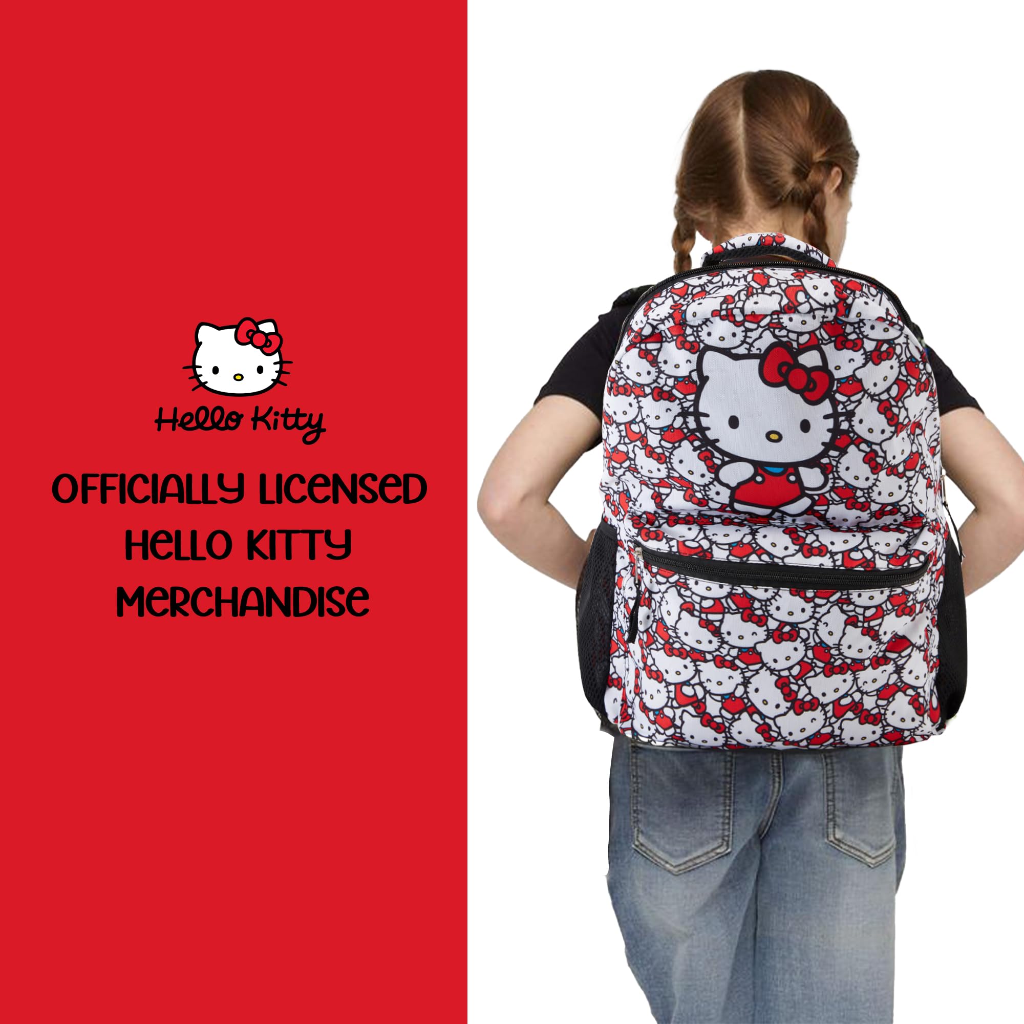 Foto 8 pulgar | Mochila Escolar Hello Kitty Allover Blanca - Venta Internacional