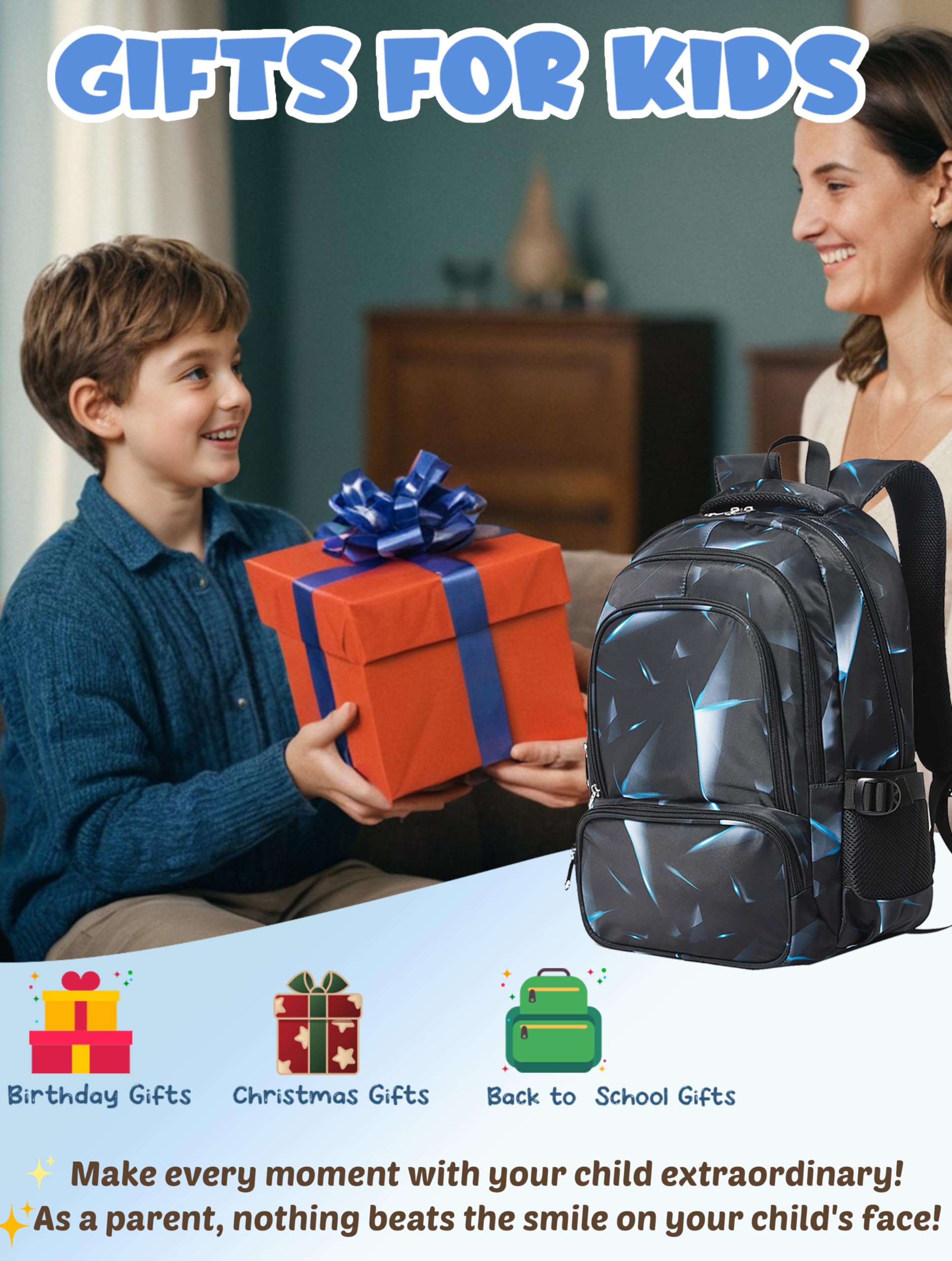 Foto 5 pulgar | Mochila Bluefairy Kids 17 Pulgadas para Niños - Venta Internacional