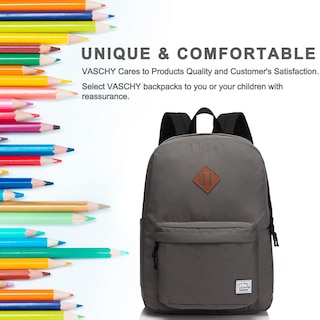 Foto 7 | Mochila Vaschy Ligera y Resistente al Agua para Escuela color Gris - Venta Internacional
