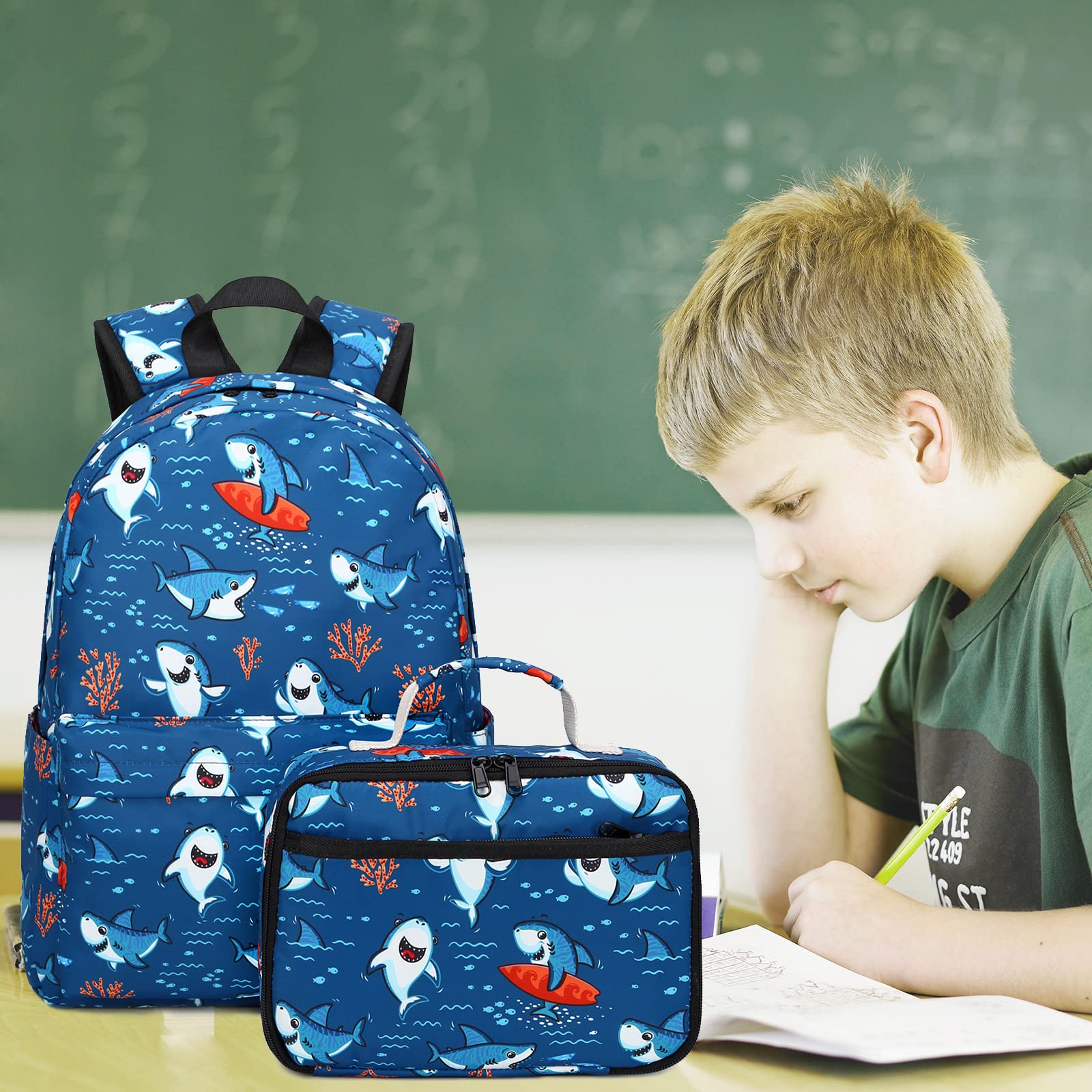 Foto 3 | Mochila Camtop con Lonchera Shark Azul - Venta Internacional