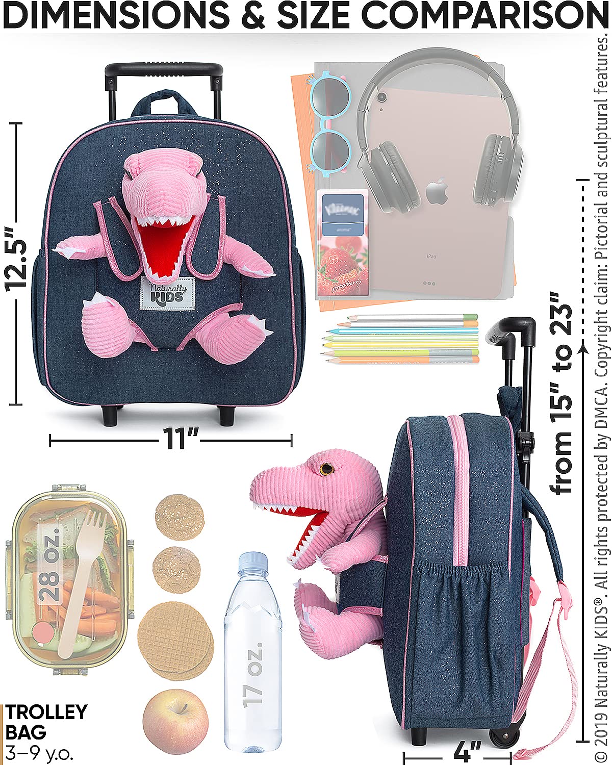 Foto 7 pulgar | Mochila Rolling Backpack Naturally Kids con Forma de Dinosaurio para Niños - Venta Internacional