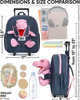 Foto 6 | Mochila Rolling Backpack Naturally Kids con Forma de Dinosaurio para Niños - Venta Internacional