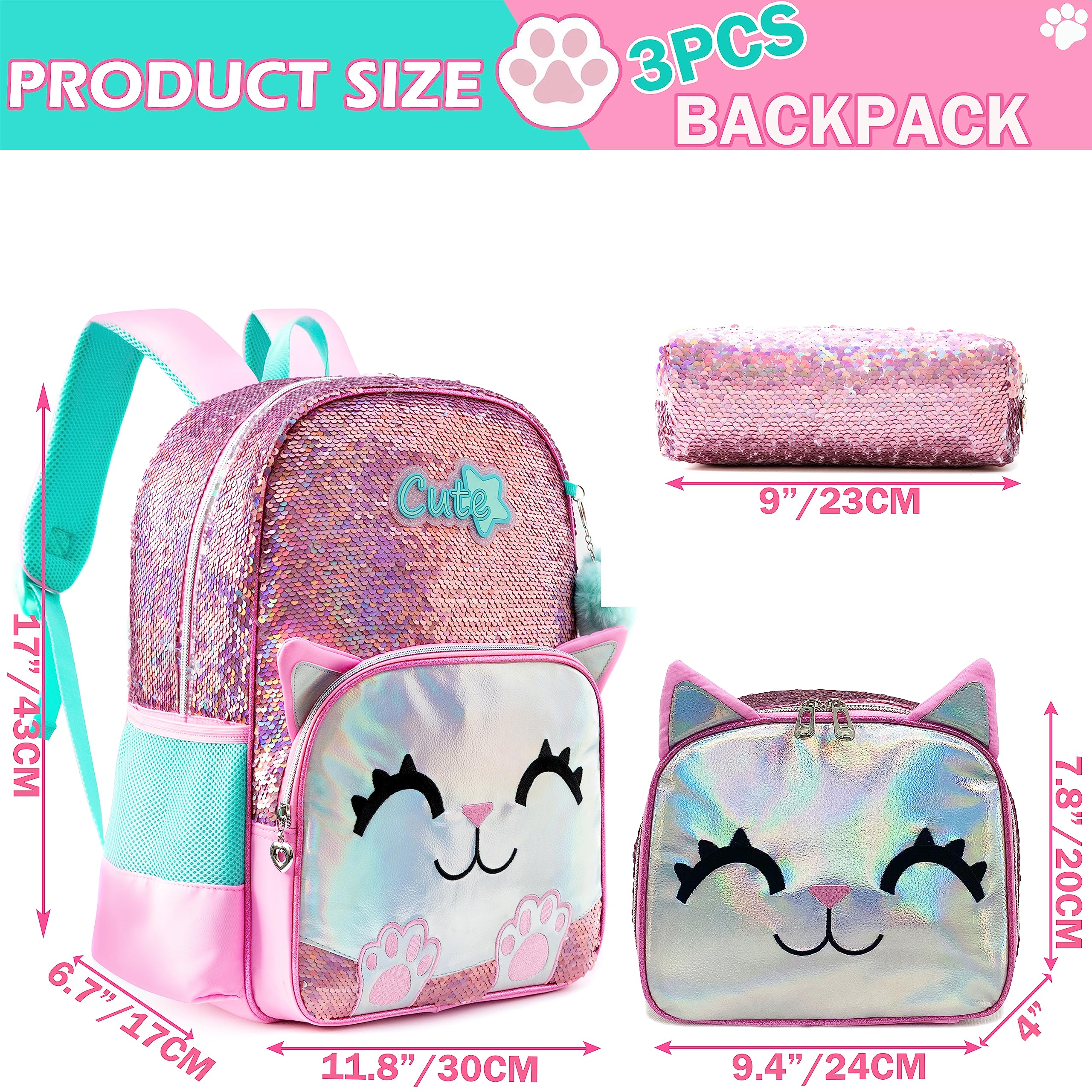 Foto 3 pulgar | Mochila Meetbelify con Forma de Gato Rosa para Niñas - Venta Internacional