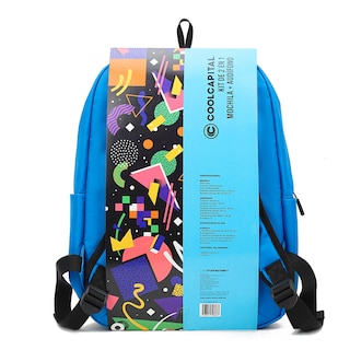 Foto 4 | Mochila Coolcapital Para Laptop + Audífonos Alámbricos On Ear Blue Retro 15.6''