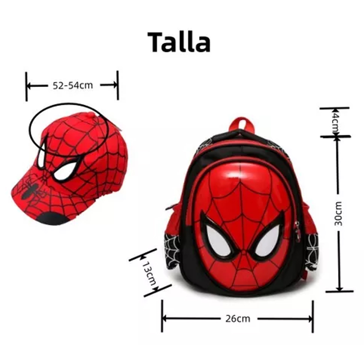 Foto 3 pulgar | Mochila Spider-Man 3D Dibujos Animados Gorra Rojo