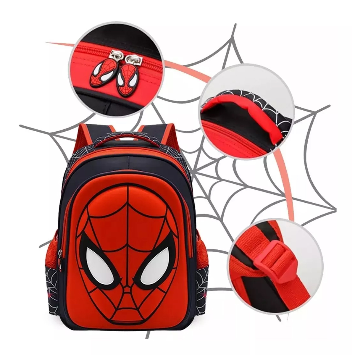 Foto 4 pulgar | Mochila Spider-Man 3D Dibujos Animados Gorra Rojo