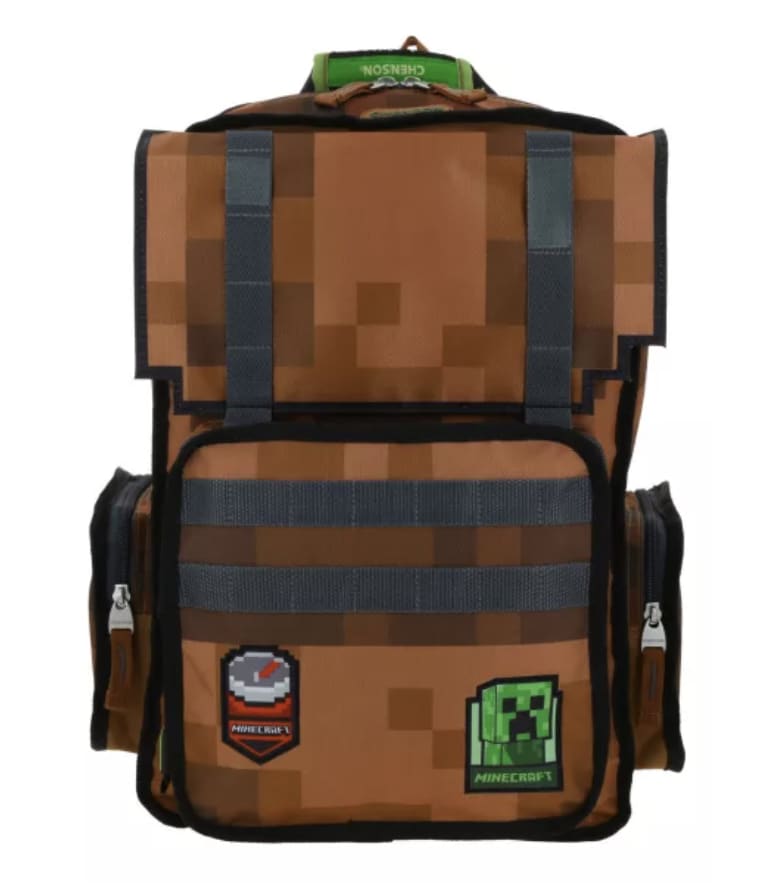 Mochila Escolar Grande Chenson Minecraft Pexel  T $1,649