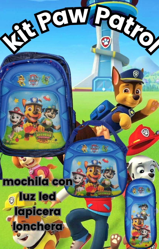 Foto 5 pulgar | Set Escolar Mochila Reforzada de Paw Patrol con Luz Led 3 Piezas