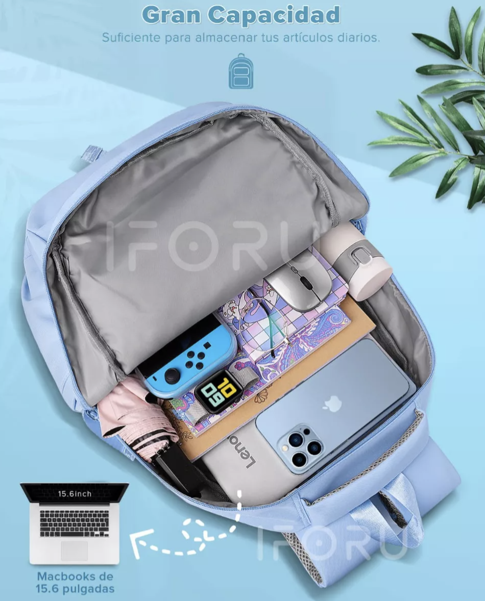 Foto 3 | Mochila Escolar Viaje Bolsa Para Laptop 15.6 Inch Iforu 30l T