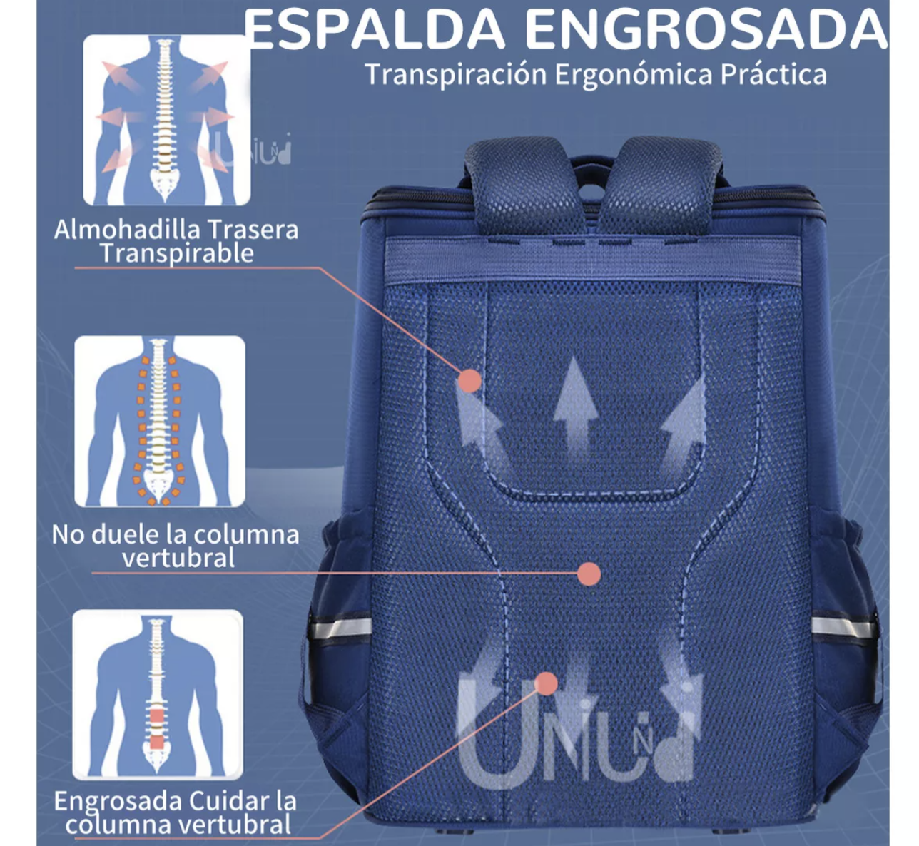 Foto 7 pulgar | Mochila Escolar de Dinosaurios 3D Azul 25 l Impermeable para Niños