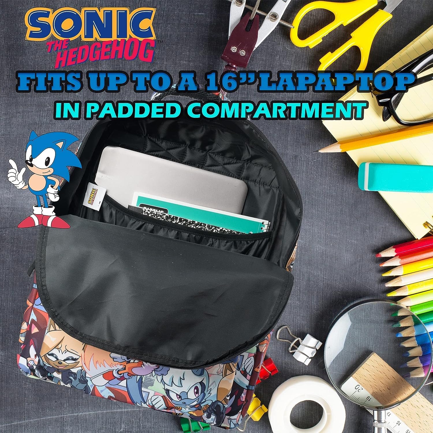 Foto 6 pulgar | Mochila Ai Accessory Innovations Sonic The Hedgehog - Venta Internacional.