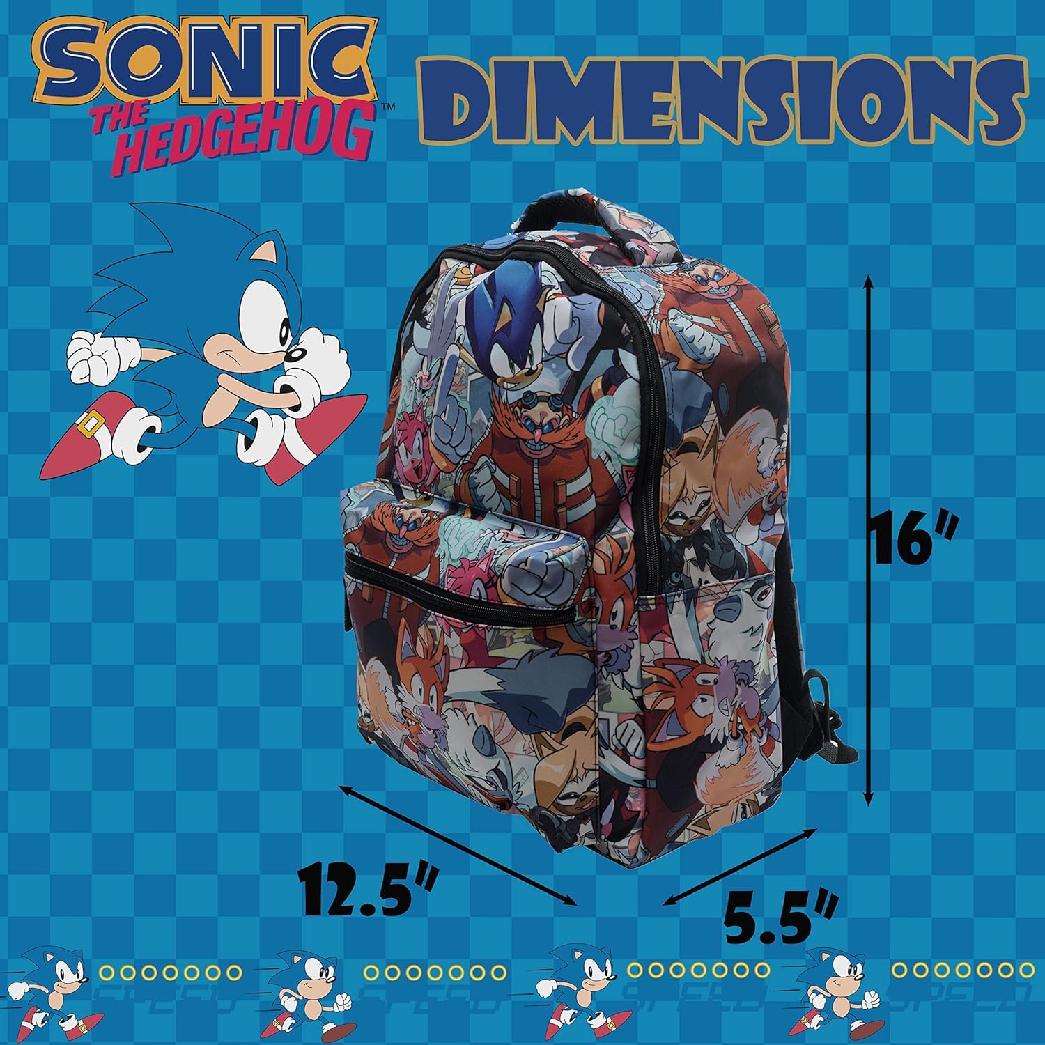 Foto 7 pulgar | Mochila Ai Accessory Innovations Sonic The Hedgehog - Venta Internacional.