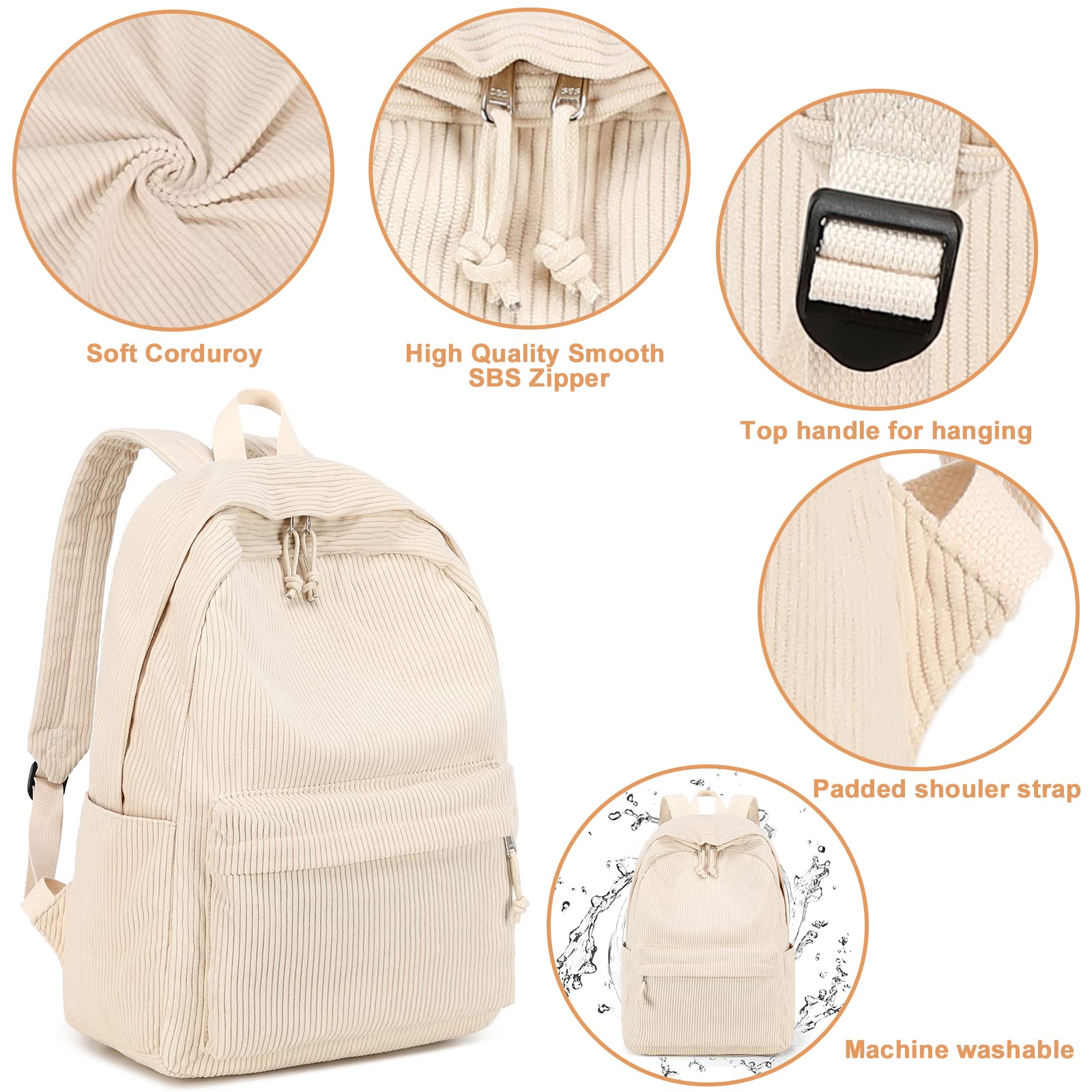 Foto 4 pulgar | Mochila Escolar Btoop Beige con Lonchera - Venta Internacional