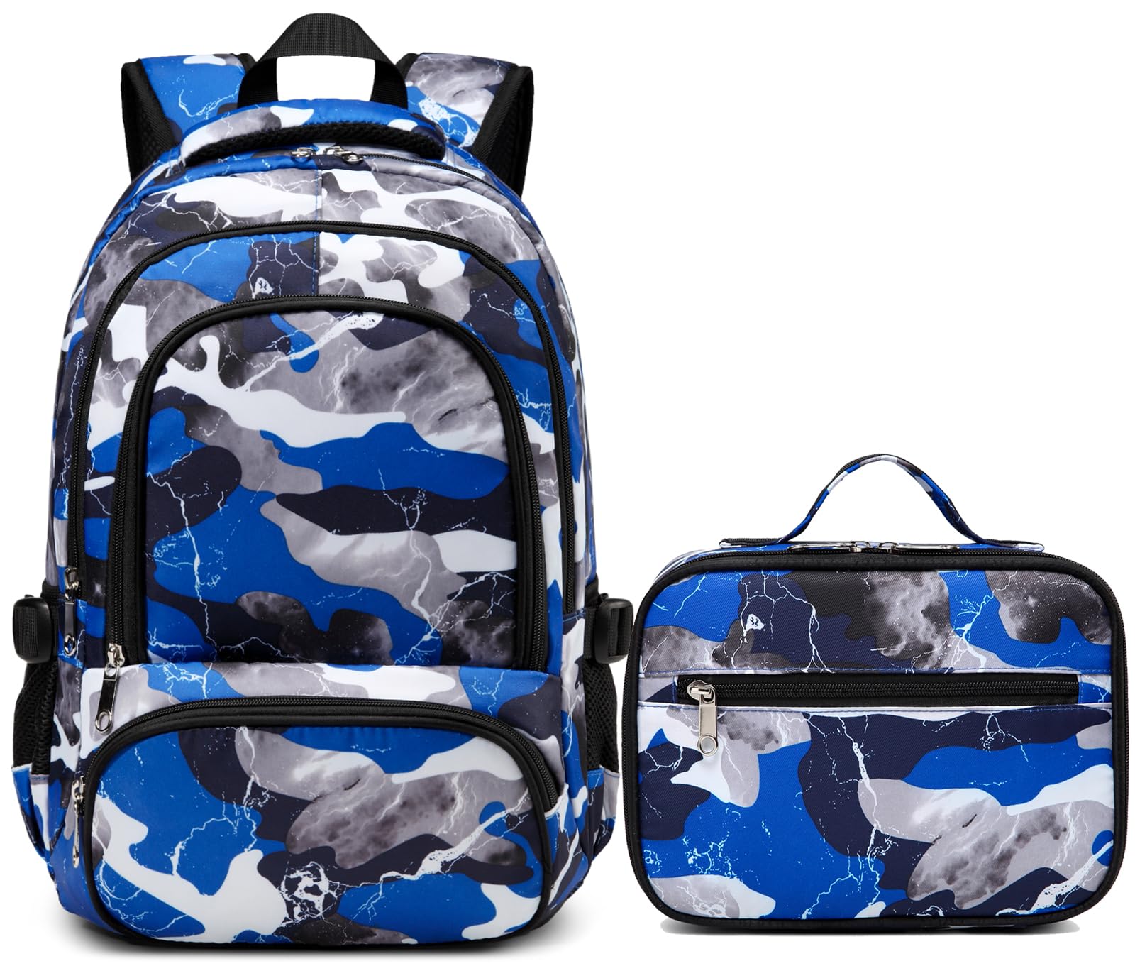 Foto 2 pulgar | Mochila Bluefairy Boys con Lonchera Camo Blue Regreso a Clases para Niños - Venta Internacional