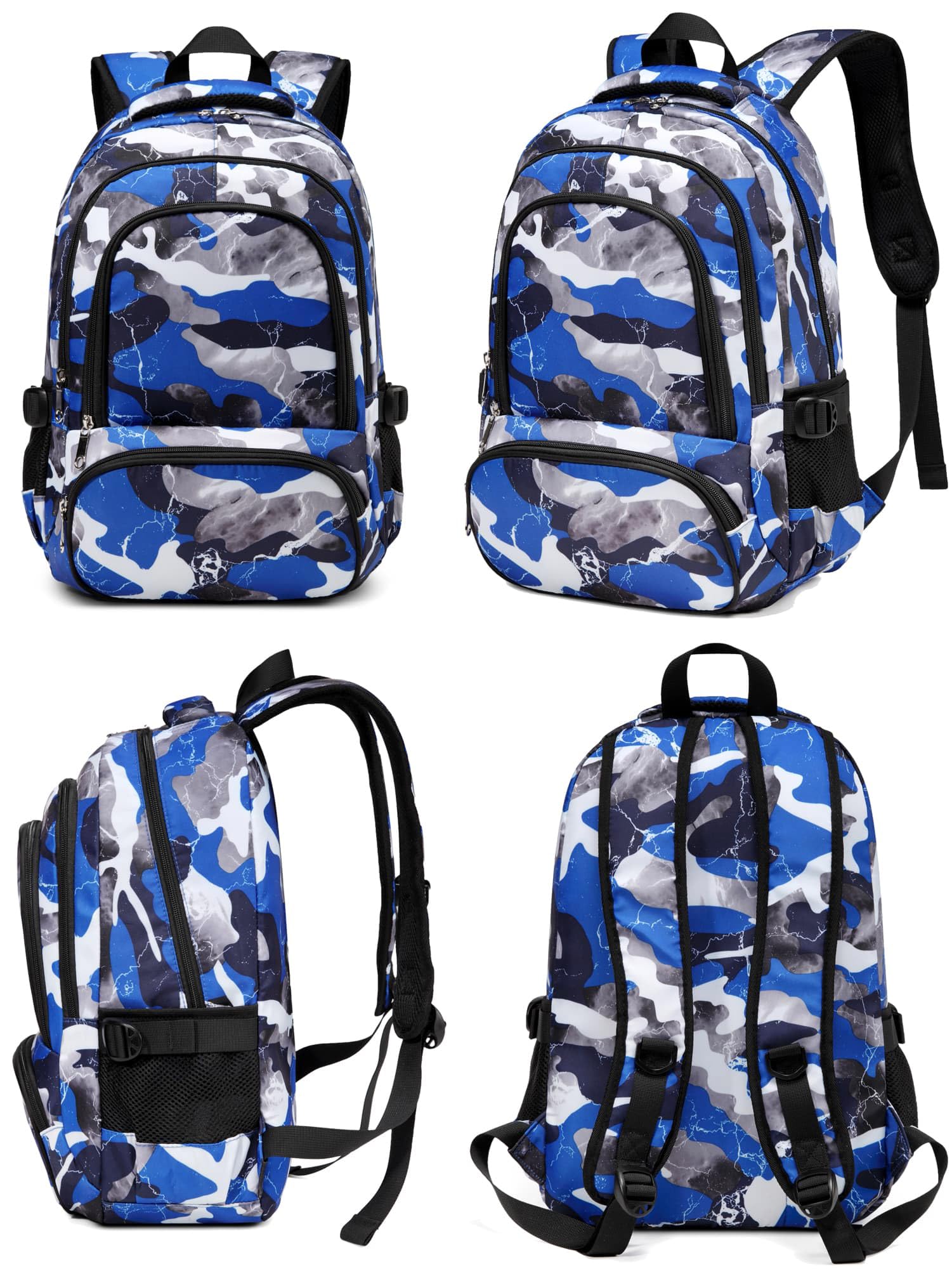 Foto 8 pulgar | Mochila Bluefairy Boys con Lonchera Camo Blue Regreso a Clases para Niños - Venta Internacional