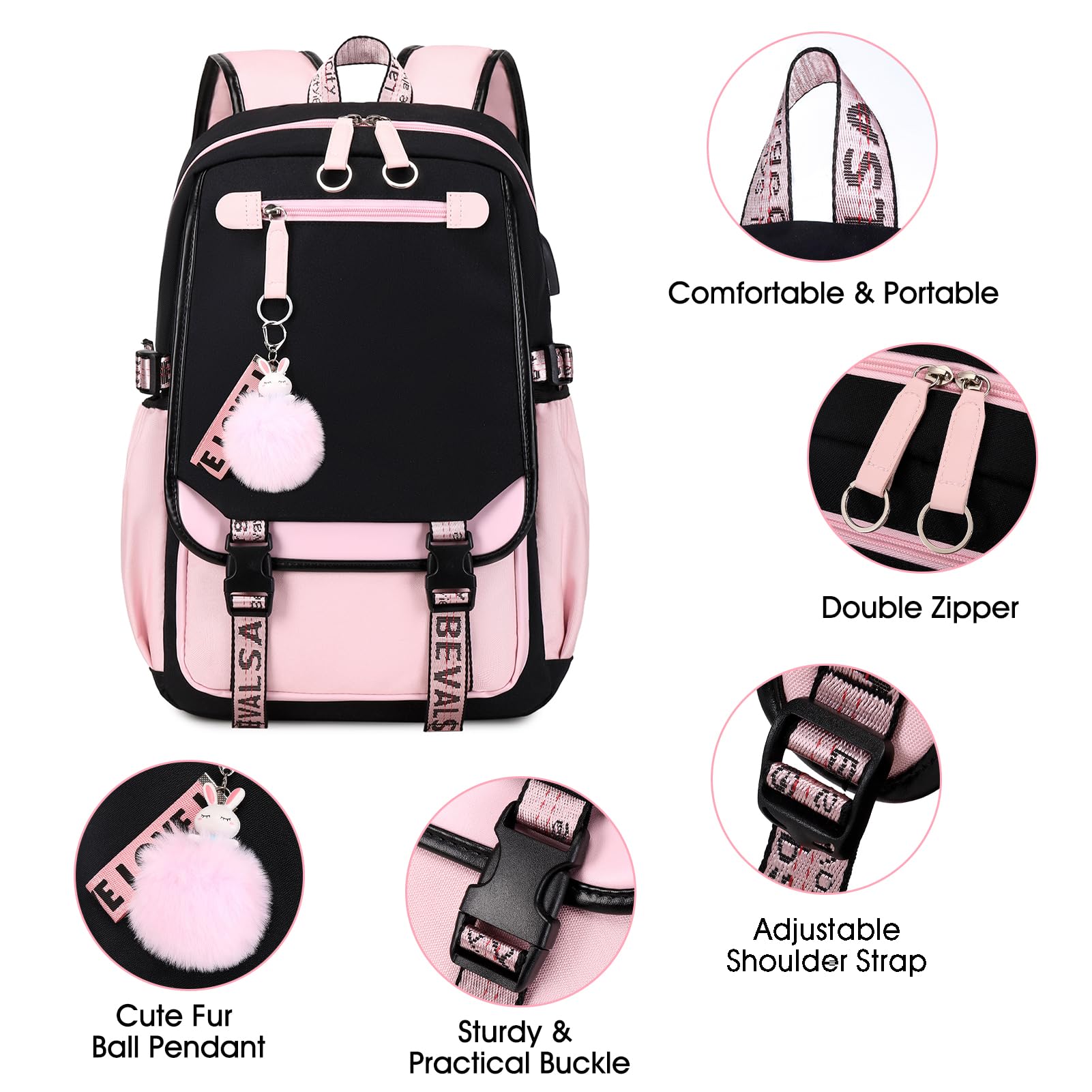 Foto 4 | Mochila Escolar Bevalsa color Morado - Venta Internacional