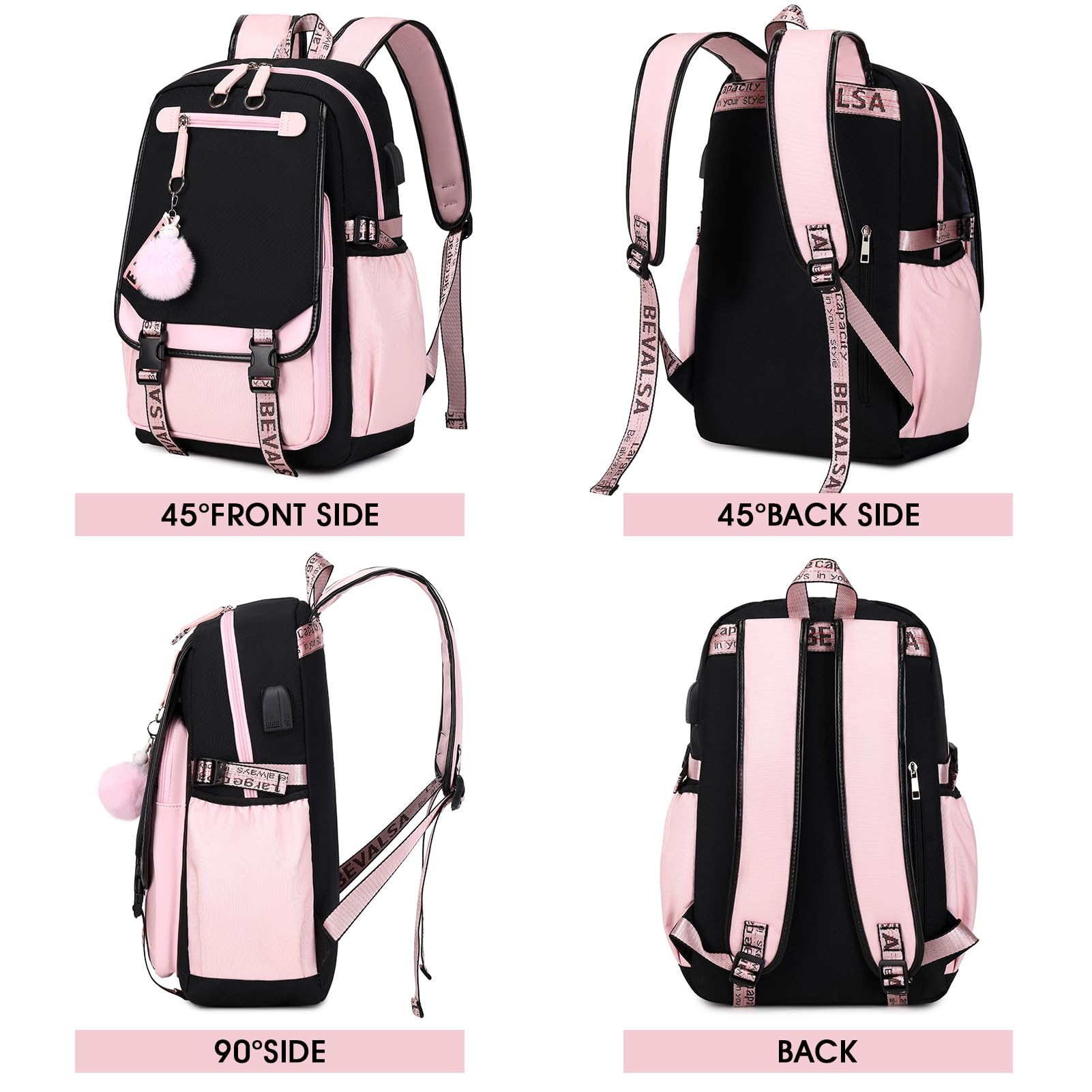 Foto 7 | Mochila Escolar Bevalsa color Morado - Venta Internacional