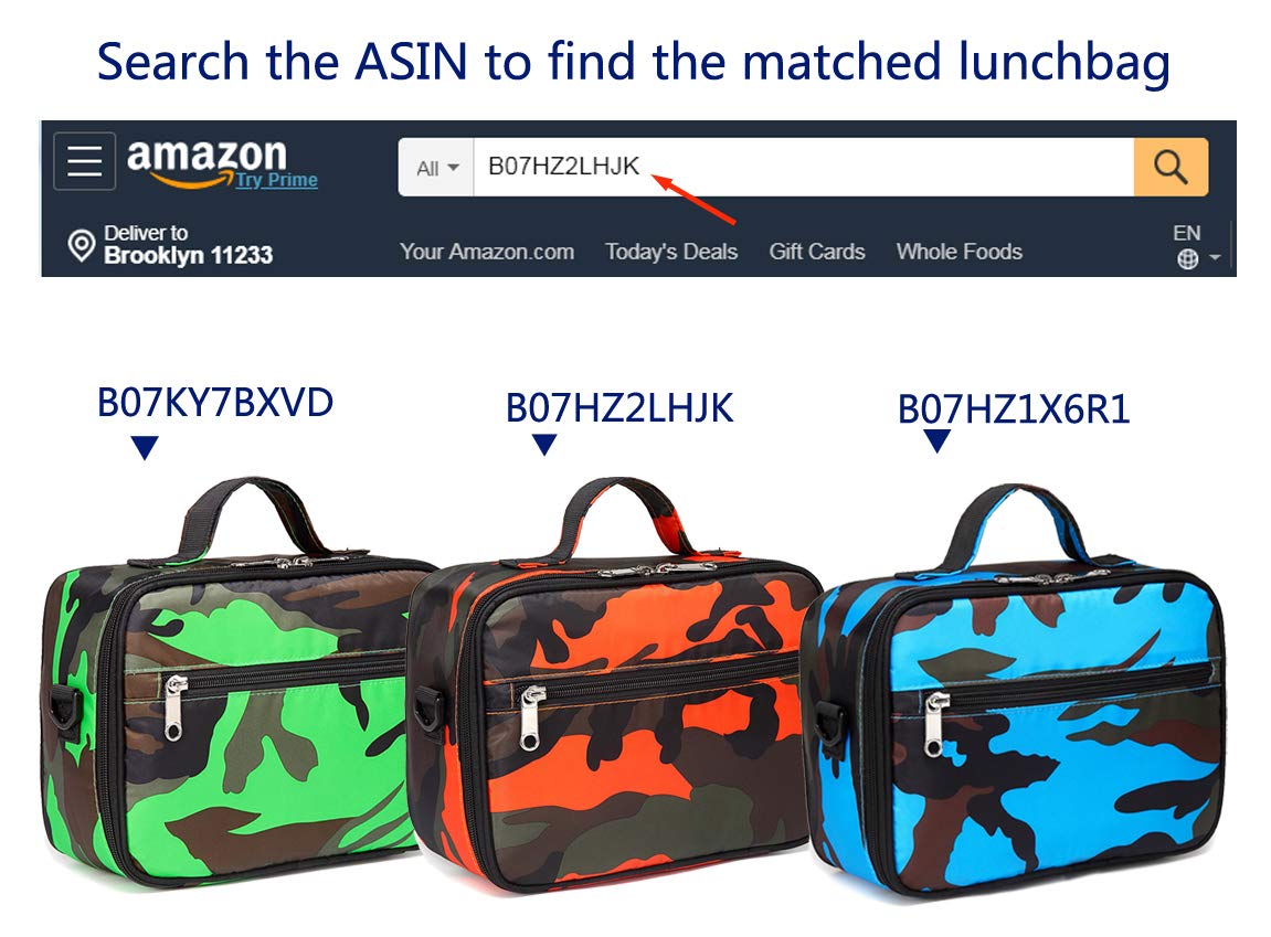 Foto 7 | Mochila Escolar Bluefairy Naranja Camuflado para Niños - Venta Internacional