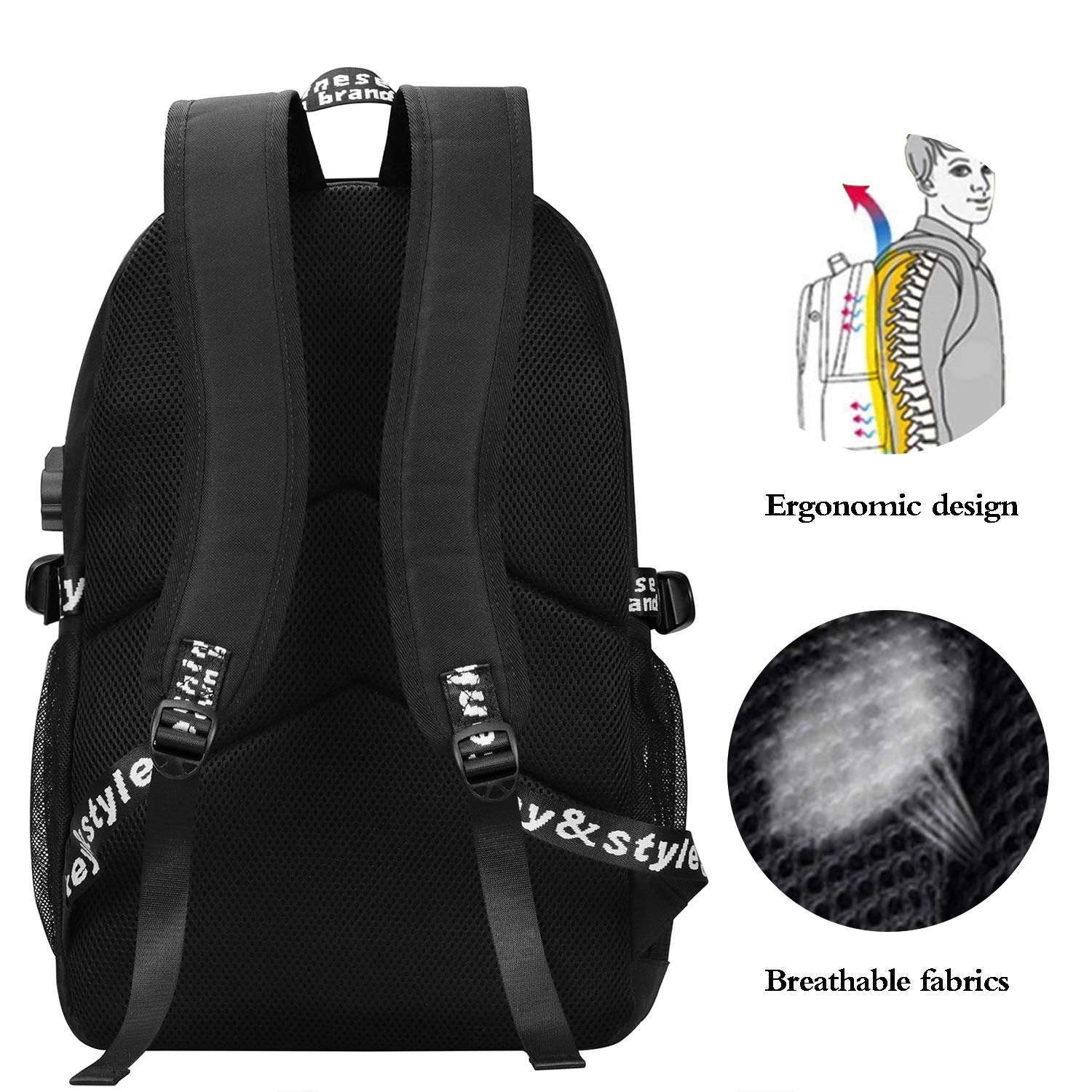 Foto 5 pulgar | Mochila Escolar Glow Anime con Bolsa Antirrobo para Portátil para Niños - Venta Internacional