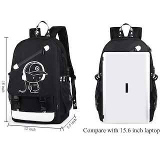 Foto 6 | Mochila Escolar Glow Anime con Bolsa Antirrobo para Portátil para Niños - Venta Internacional