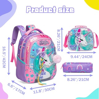 Foto 2 | Mochila Meetbelify Unicorn con Lonchera para Niñas - Venta Internacional