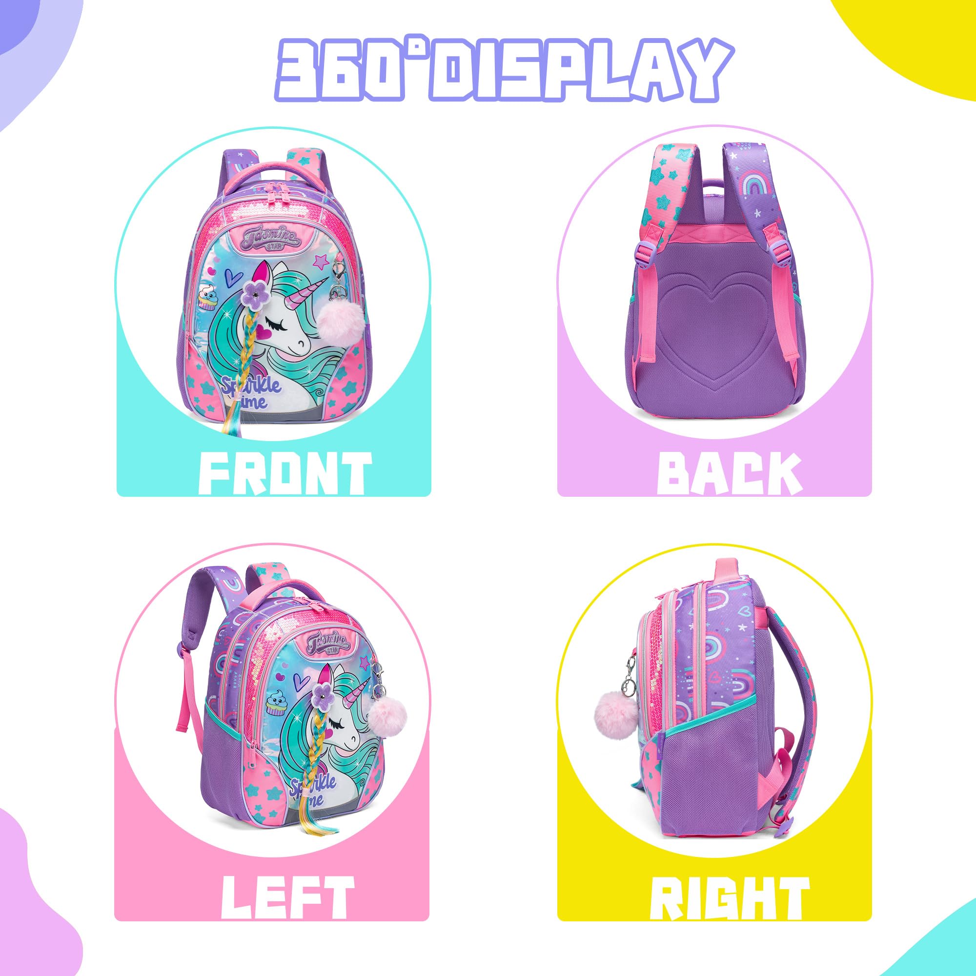 Foto 4 pulgar | Mochila Meetbelify Unicorn con Lonchera para Niñas - Venta Internacional