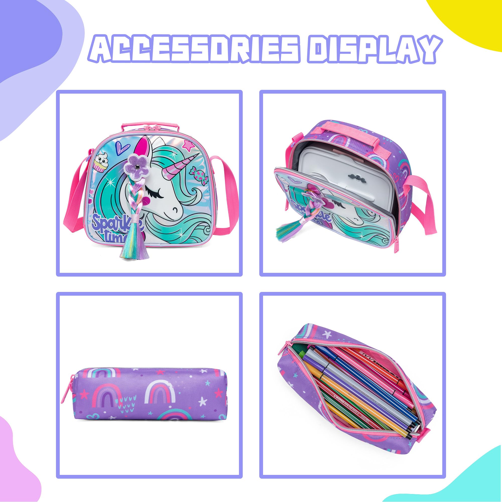 Foto 6 pulgar | Mochila Meetbelify Unicorn con Lonchera para Niñas - Venta Internacional