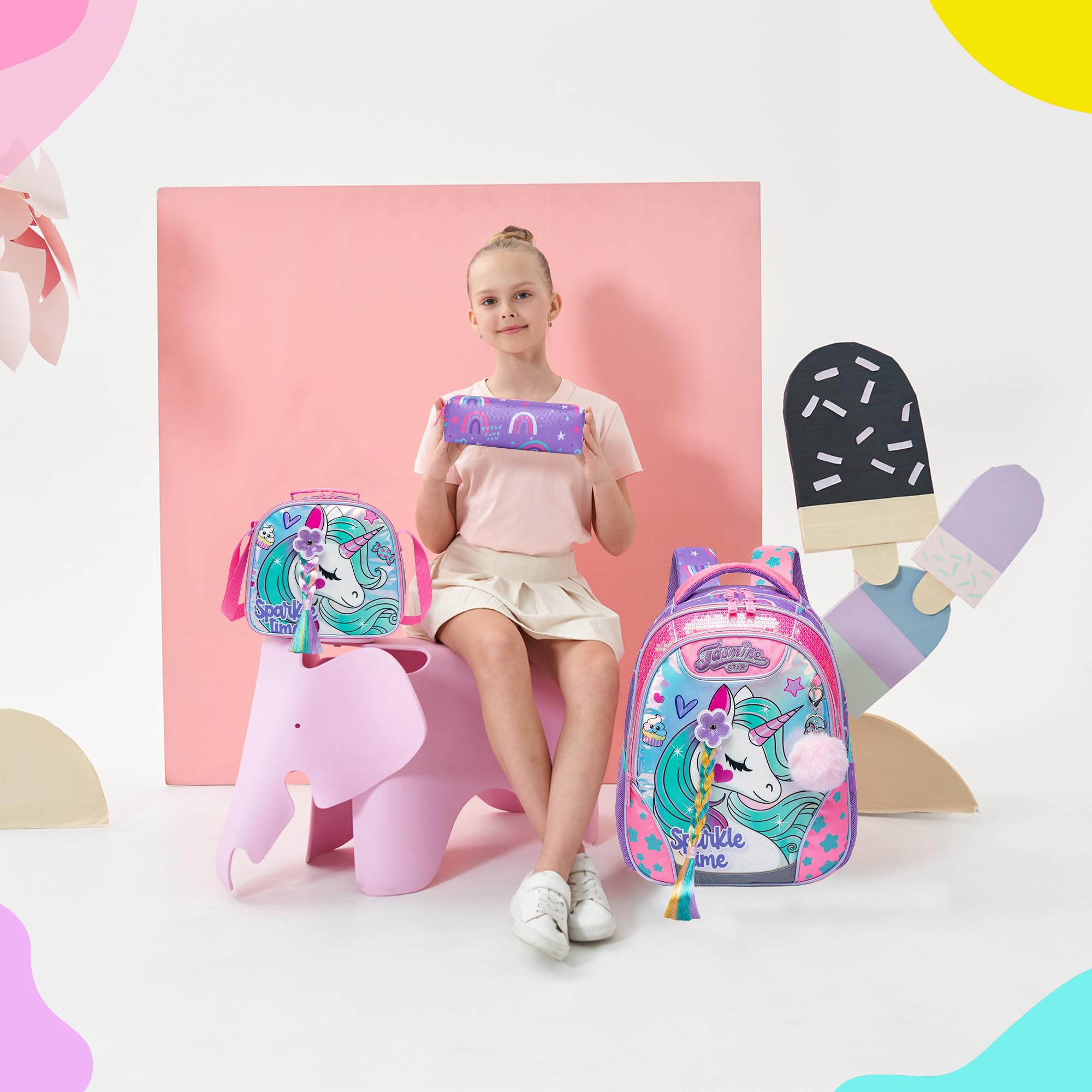 Foto 7 pulgar | Mochila Meetbelify Unicorn con Lonchera para Niñas - Venta Internacional