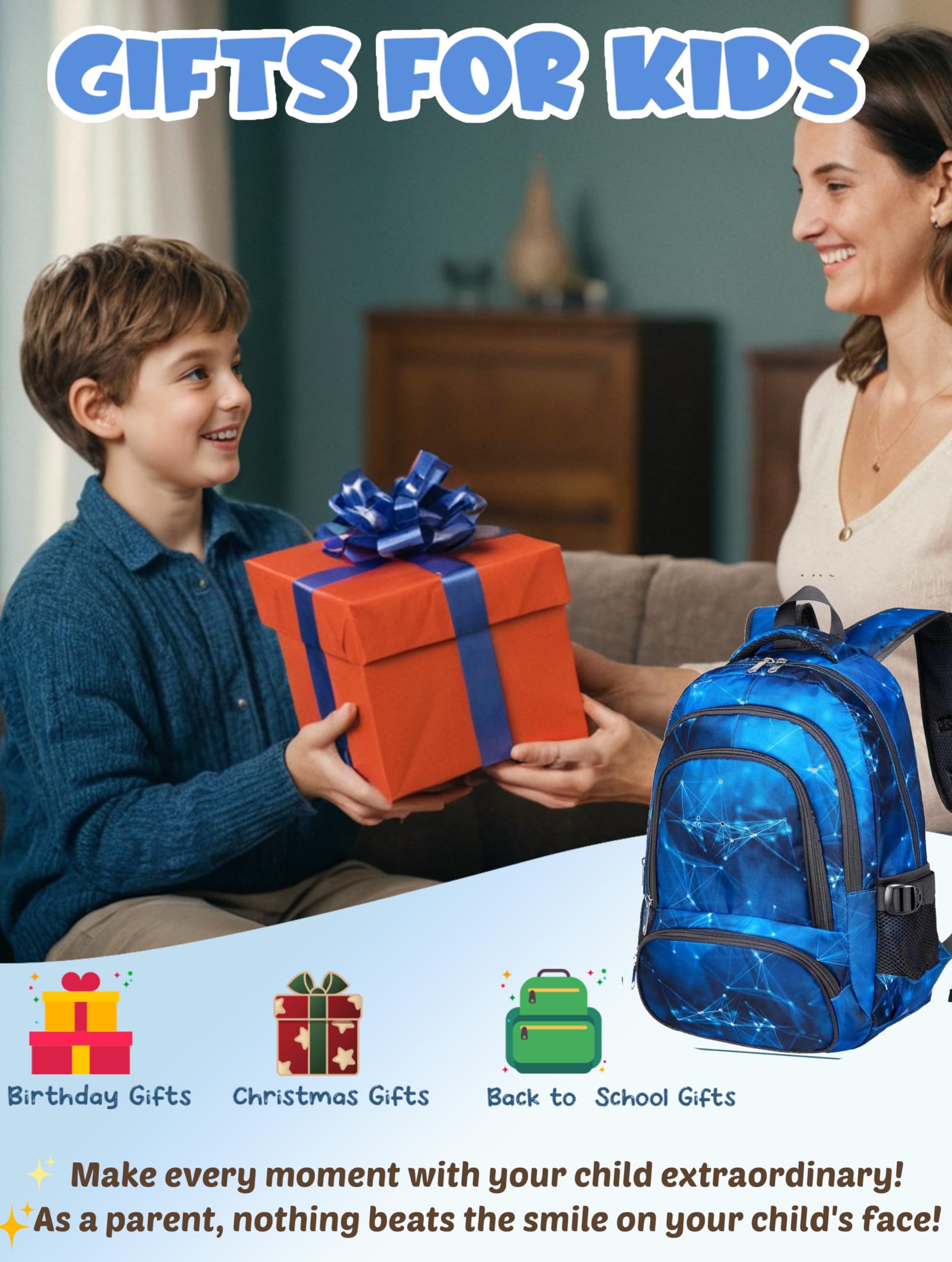 Foto 4 pulgar | Mochila Blueairy Kids Star Azul - Venta Internacional