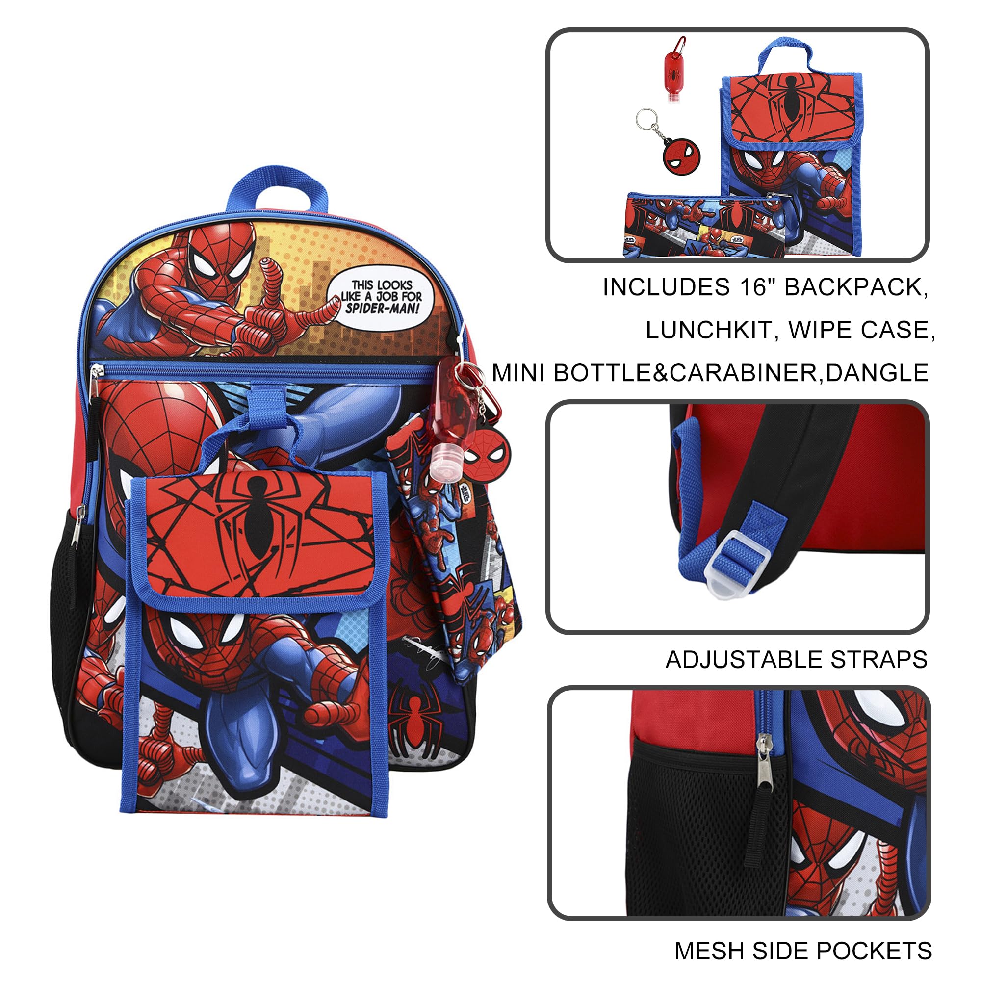 Foto 6 pulgar | Set de Accesorios de Mochila Marvel Spider-Man para Niños - Venta Internacional