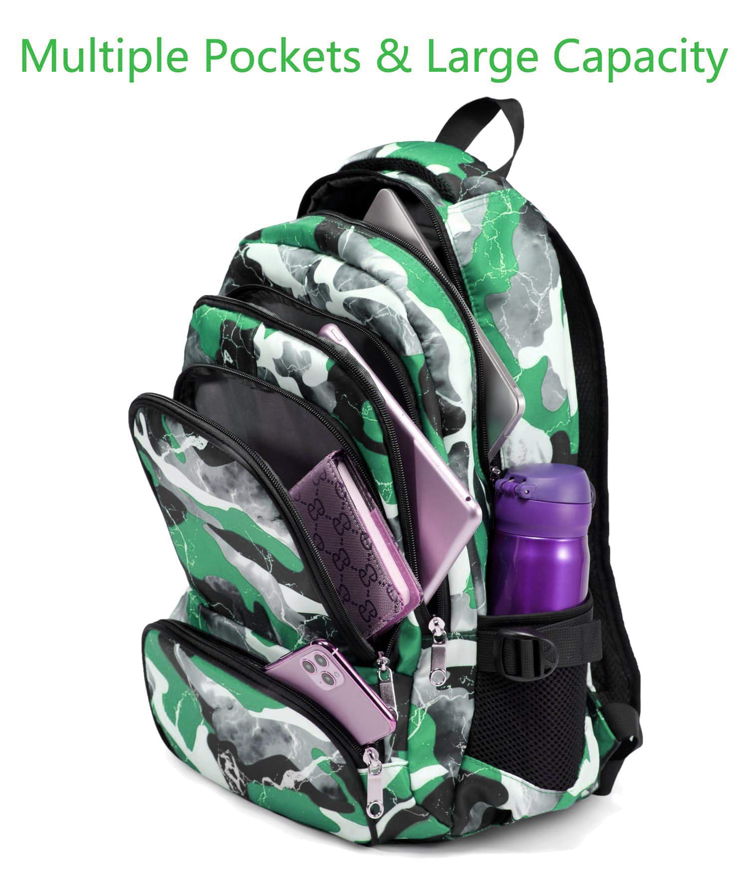 Foto 5 pulgar | Mochila Blueairy Kids 17l Camo Verde - Venta Internacional