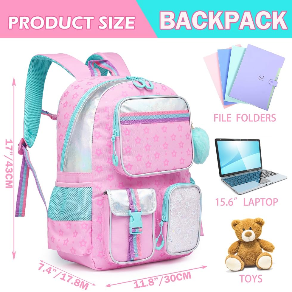 Foto 4 | Mochila Escolar Meetbelify Rosa - Venta Internacional