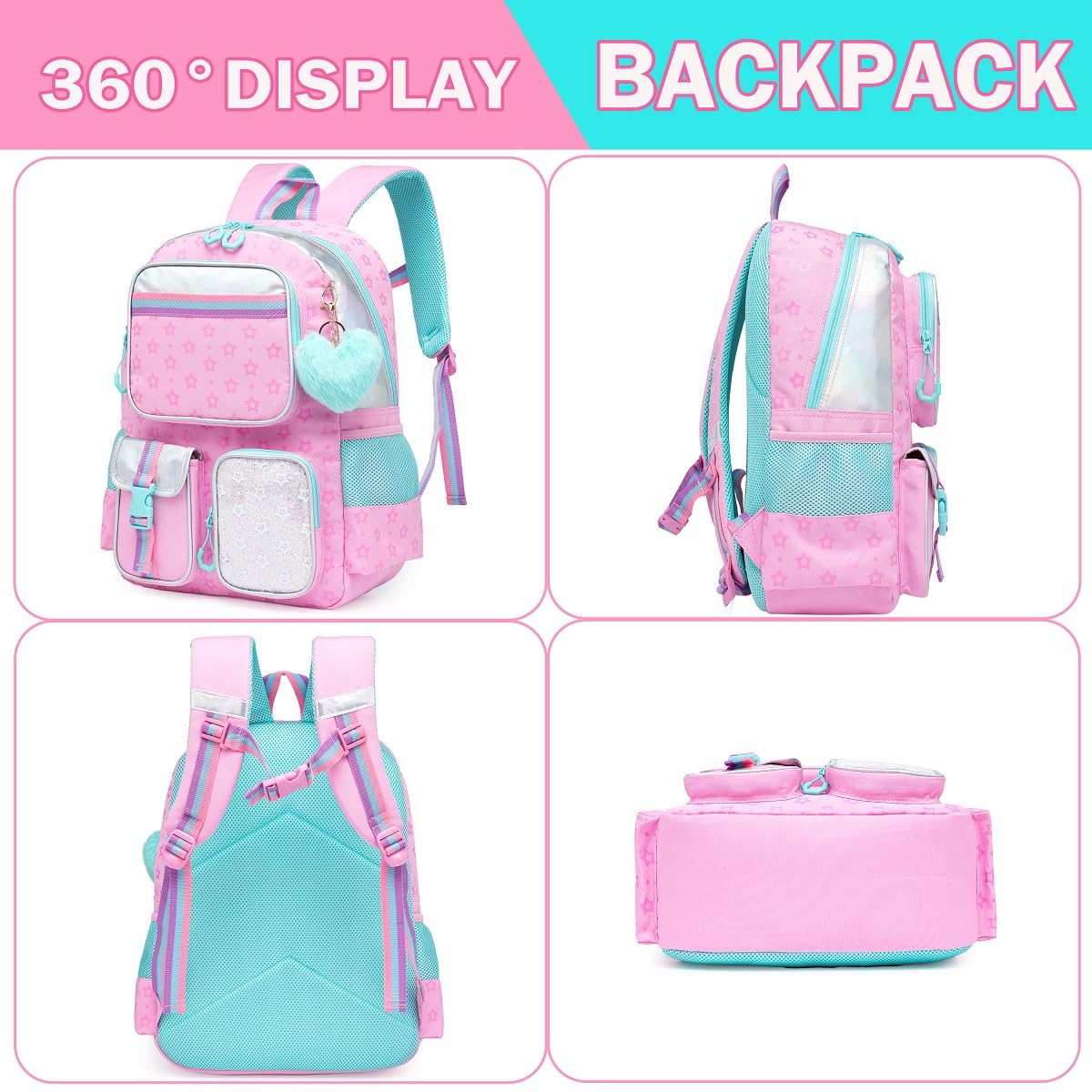 Foto 6 pulgar | Mochila Escolar Meetbelify Rosa - Venta Internacional