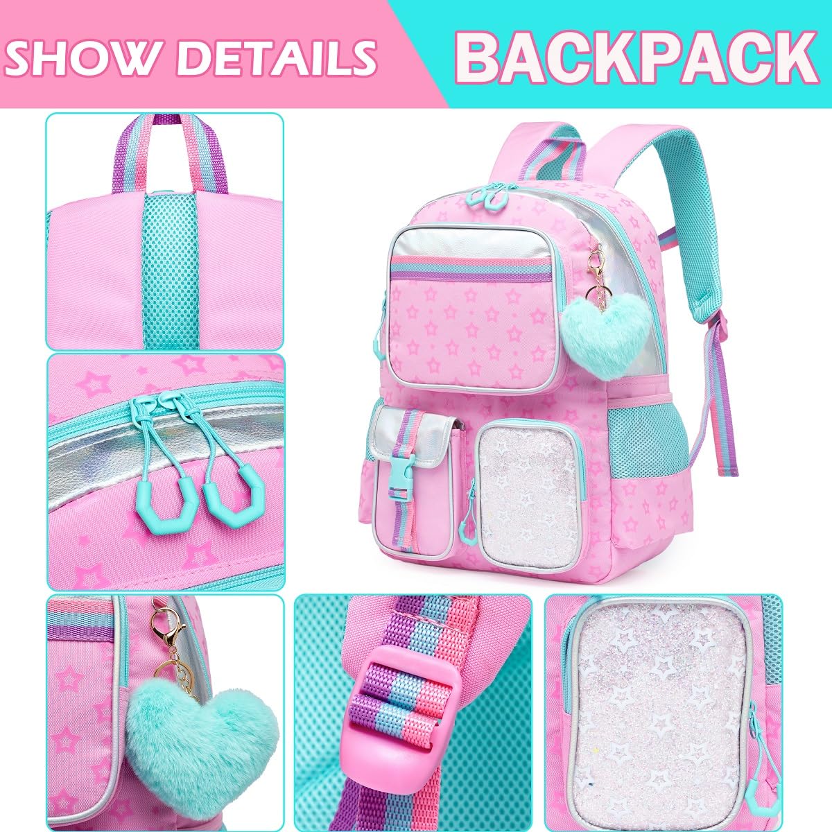 Foto 8 pulgar | Mochila Escolar Meetbelify Rosa - Venta Internacional